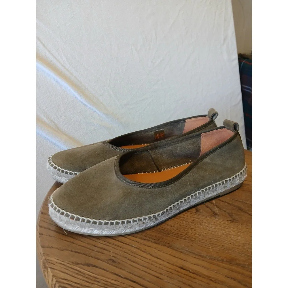 Anthropologie espadrilles Suede Olive‎ Green Size 41